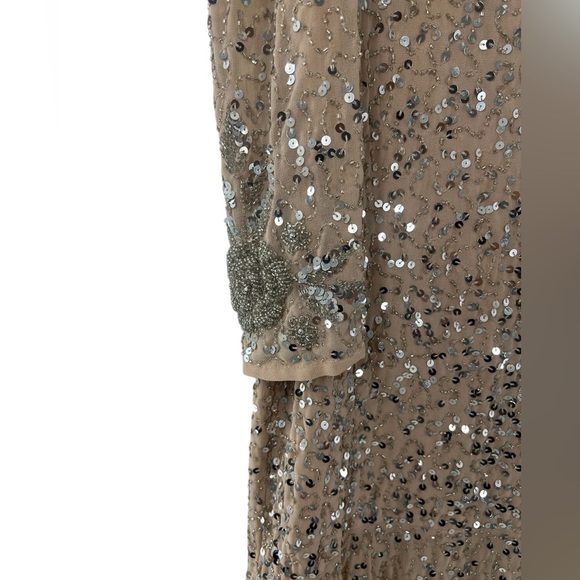 NWT Mac Duggal Sequin Dress with Embellished Hemline and Belt 4 - Picture 8 of 9